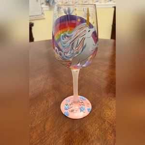 Lolita Unicorn stemed wine glass new in container